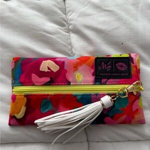 Makeup Junkie Bags Floral Cosmetic Pouch in Multi Pink